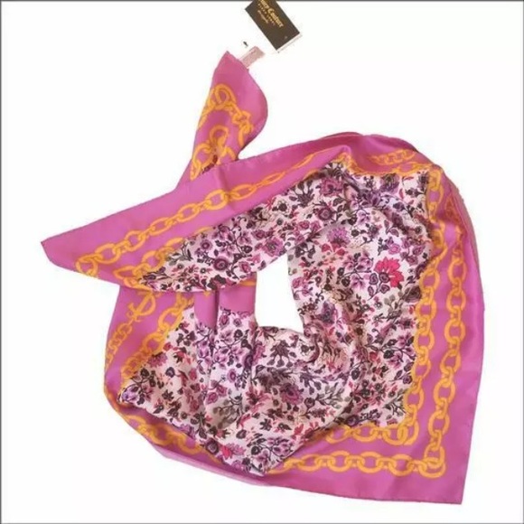 💓Juicy Couture Floral Pink Gold Chain Scarf Cover - Picture 7 of 10